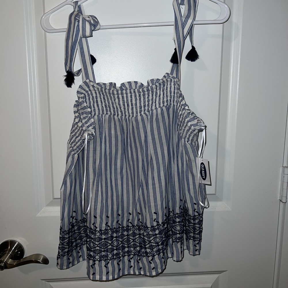 Blue and white stripped blouse